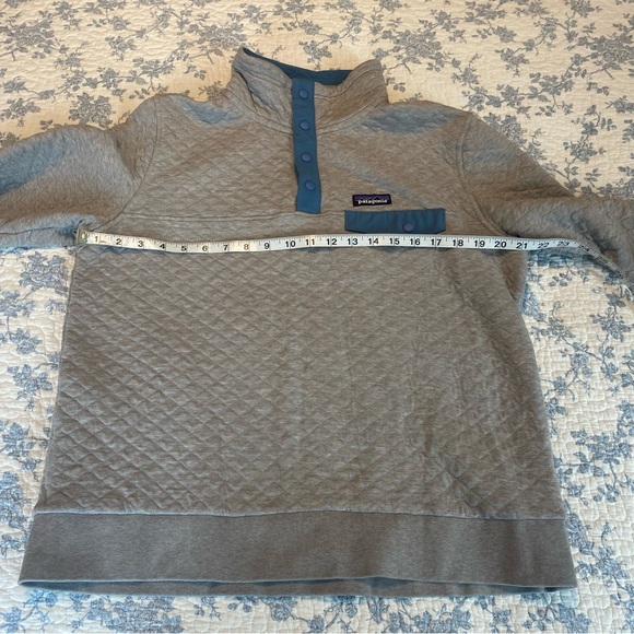Patagonia Organic Cotton Quilted T-Snap Pullover Size Large Drifter Grey - Picture 7 of 10